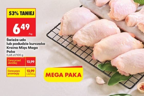świeże udo lub podudzie kurczaka