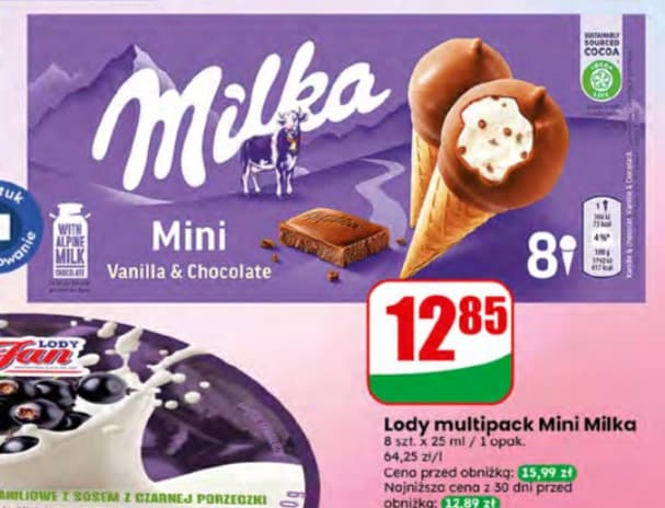 lody multipack Mini Milka