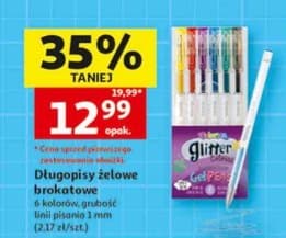 długopisy żelowe brokatowe