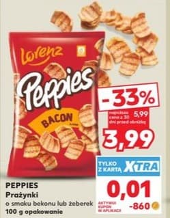 prażynki o smaku bekonu lub żeberek