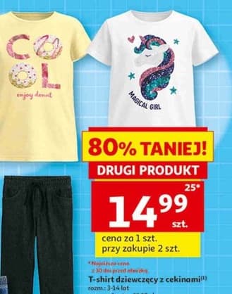 T-shirt dziewczęcy z cekinami