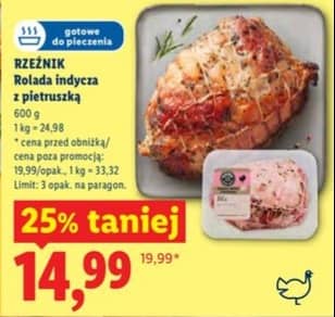 Rzeźnik rolada indycza z pietruszką do piekarnika 600g