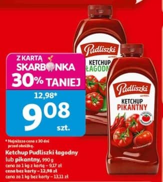 Pudliszki ketchup łagodny lub pikantny 990g