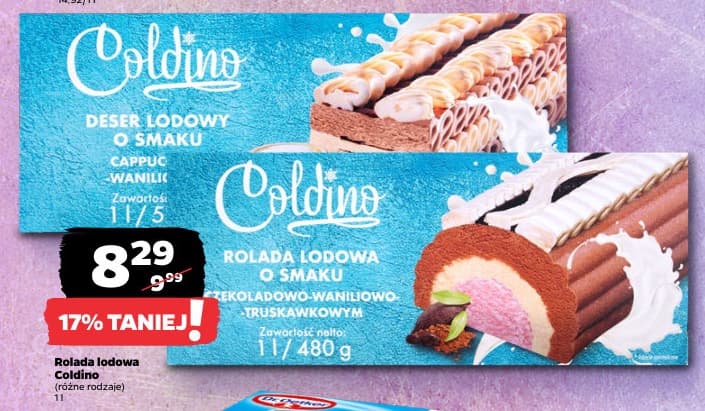 rolada lodowa o smaku czekoladowo-waniliowo-truskawkowym