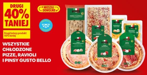 Wszystkie chłodzone pizze, ravioli i pinsy