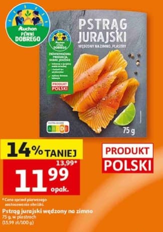 pstrąg jurajski wędzony na zimno plastry