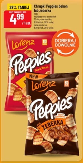 chrupki Peppies bekon lub żeberka