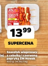 szaszłyk wieprzowy z cebulką i czerwoną papryką