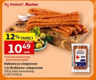 kabanosy wieprzowe lub drobiowo-wieprzowe