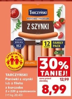 parówki z szynki lub z fileta z kurczaka