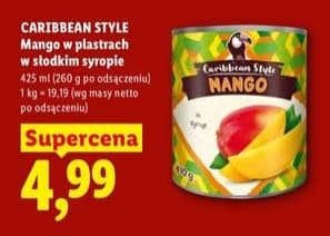 mango w plastrach w słodkim syropie