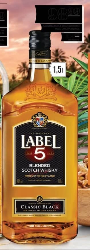 Label 5 whisky blended scotch Classic Black 1.5l