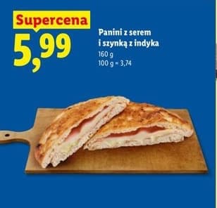 panini z serem i szynką z indyka