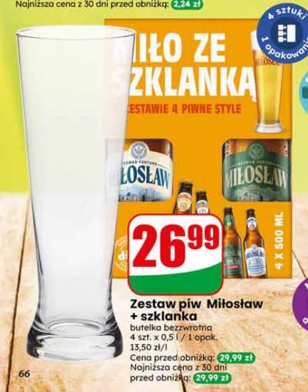 zestaw piw Miłosław + szklanka