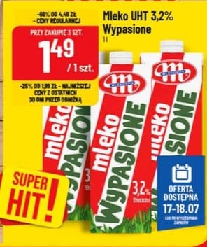 mleko UHT 3,2% Wypasione