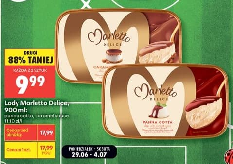 lody Delice panna cotta, caramel sauce