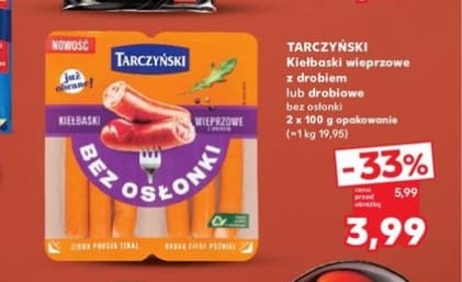 kiełbaski wieprzowe z drobiem lub drobiowe bez osłonki