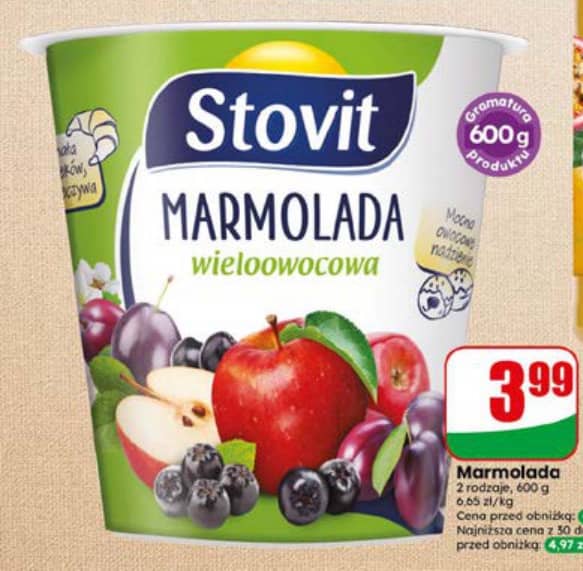 Stovit marmolada wieloowocowa 600g