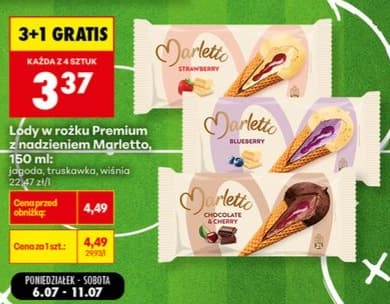 lody w rożku Premium z nadzieniem