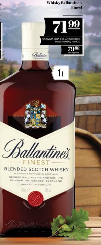 Ballantine's whisky blended scotch 1l