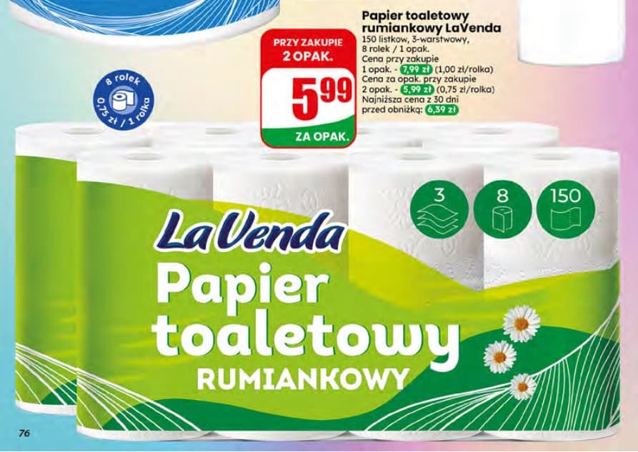 papier toaletowy rumiankowy