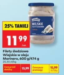 Marinero filety śledziowe Wiejskie w oleju 600g/474g