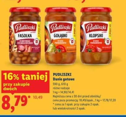 Pudliszki danie gotowe 590g; 610g
