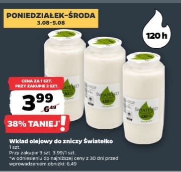 wkład olejowy do zniczy