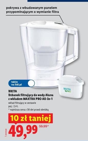 dzbanek filtrujący do wody Aluna z wkładem MAXTRA PRO All-In-1