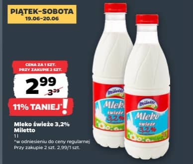 Miletto mleko świeże 3,2% 1l