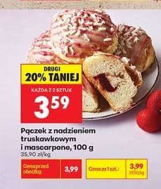 pączek z nadzieniem truskawkowym i mascarpone