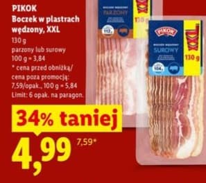 boczek wędzony w plastrach XXL