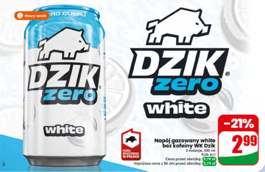 napój gazowany white bez kofeiny
