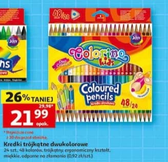 kredki trójkątne dwukolorowe