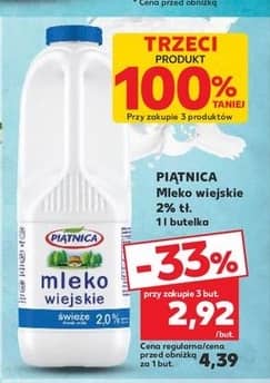Piątnica mleko wiejskie 2% 1l
