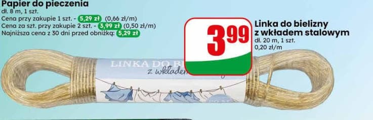 linka do bielizny z wkładem stalowym