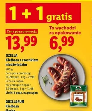 Gzella kiełbasa z czosnkiem niedźwiedzim 500g