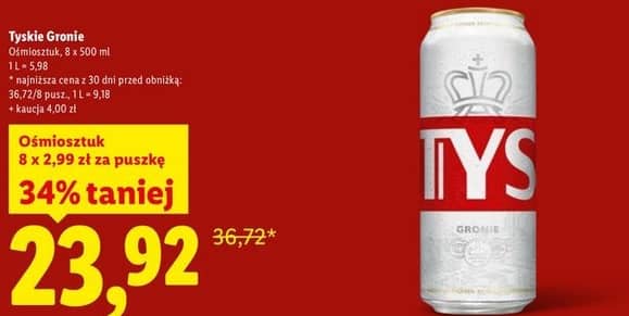Tyskie piwo Gronie 8x500ml