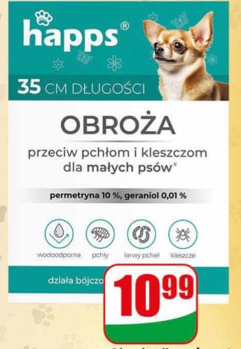 obroża przeciw pchłom i kleszczom dla małych psów