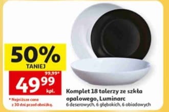 komplet 18 talerzy ze szkła opalowego