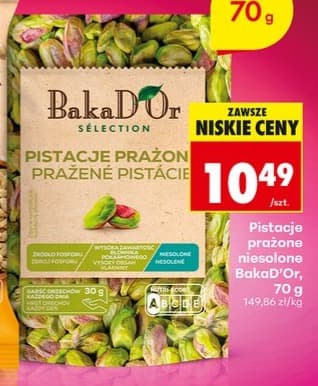 pistacje prażone niesolone