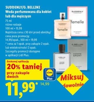 woda perfumowana dla kobiet lub dla mężczyzn