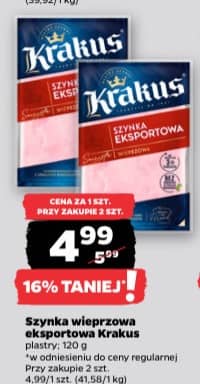Krakus szynka wieprzowa eksportowa 120g