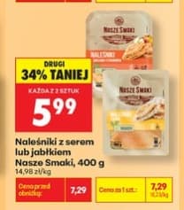 naleśniki z serem lub jabłkiem