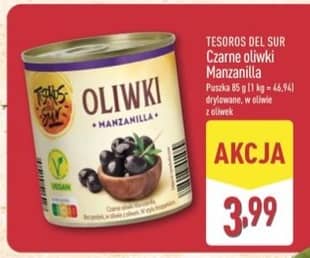 Tesoro del Sur czarne oliwki Manzanilla 85g
