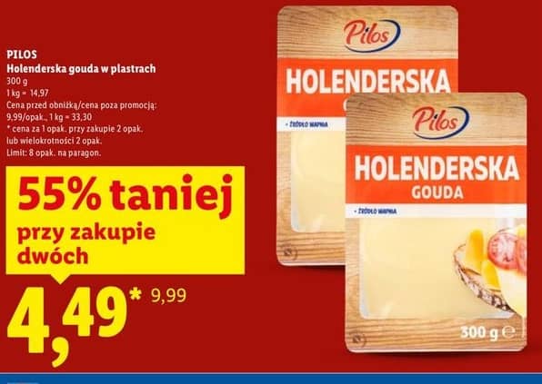 Pilos ser gouda w plastrach 300g