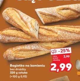 bagietka na kamieniu bez drożdży