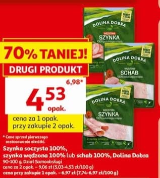 szynka soczysta 100% lub szynka wędzona 100% lub schab 100%