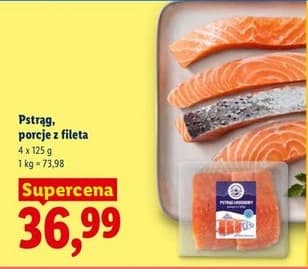 pstrąg, porcje z fileta