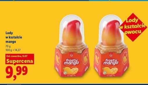 lody w kształcie mango